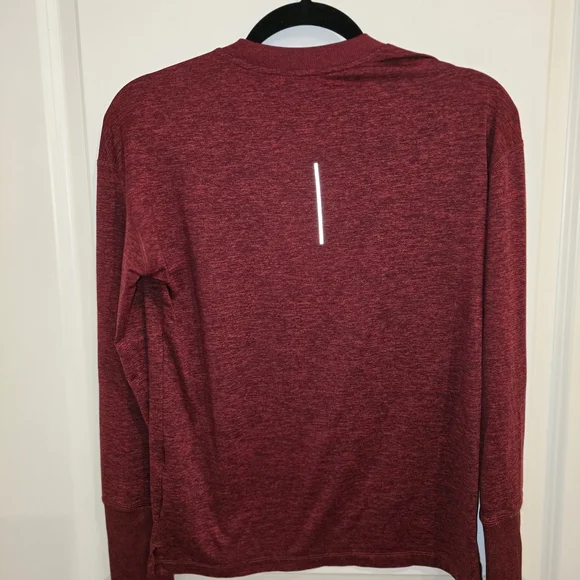 Nike Running Red Long Sleeve‎ Shirt XS Dri Fit Burgundy Men/Women - Picture 2 of 6